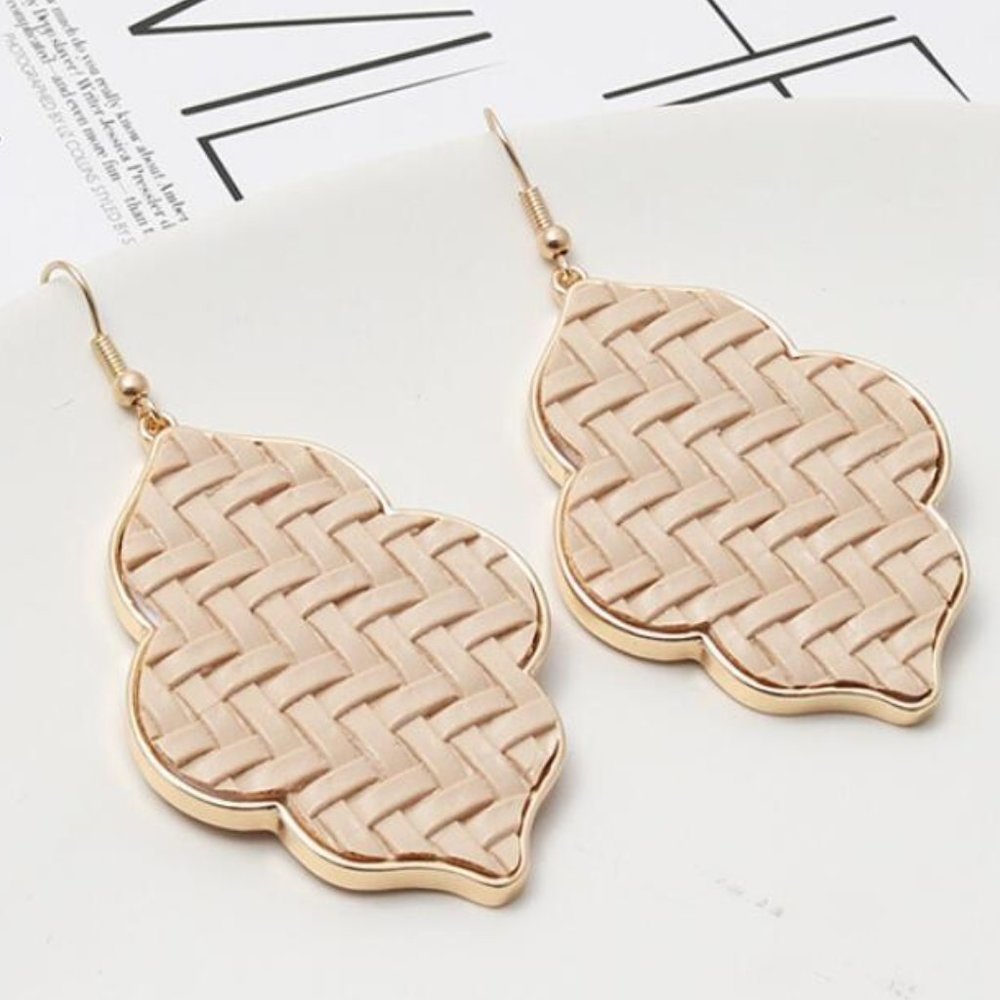 Leather Pattern Geometric Earrings